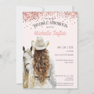 Boho Western Bride Wild West Country Cowgirl  Invitation