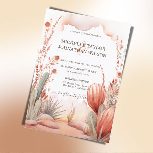 Boho Western Canyon Mexican Cactus Desert Invitation