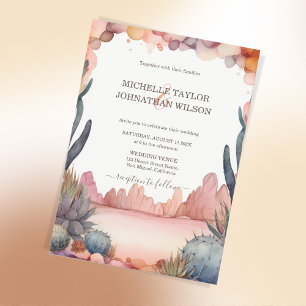 Boho Western Canyon Mexican Cactus Desert Invitation