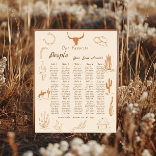 Boho Western Favorite People Wedding Seating chart