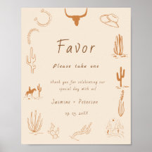 Boho Western Favourite People Wedding Favour sign