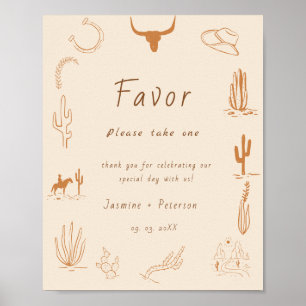 Boho Western Favourite People Wedding Favour sign