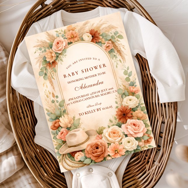 Boho Western Floral Baby Shower Invitation (Creator Uploaded)