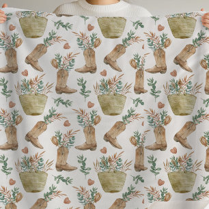 Boho Western Floral Sherpa Blanket