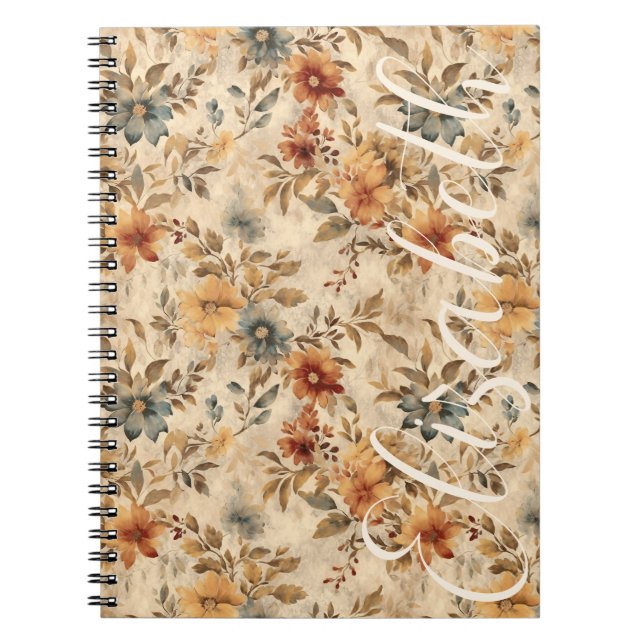 Boho Western Florals Rustic Cowgirl Grunge Notebook (Front)