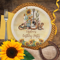 Boho Western Guitar Sunflowers Birthday Party