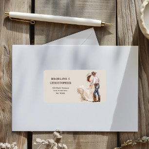 Boho Western Rancn Wedding Return Address Label