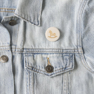 Boho Western Rocking Horse Baby Shower Button Pin