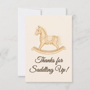 Boho Western Rocking Horse Baby Shower Thank You Card