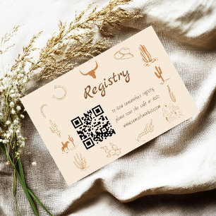 Boho Western Saddle bridal shower registry Enclosure Card