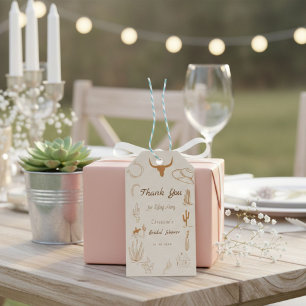 Boho Western Saddle up Cowboy Bridal shower Gift Tags