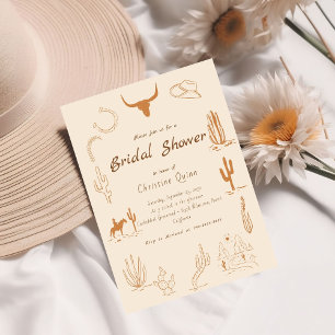 Boho Western Saddle up Cowboy Bridal shower Invita Invitation