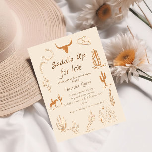 Boho Western Saddle up Cowboy Bridal shower Invitation