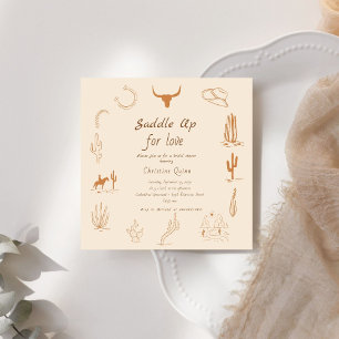 Boho Western Saddle up Cowboy Bridal shower Invitation