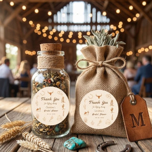 Boho Western Saddle up Cowboy Bridal shower Square Sticker