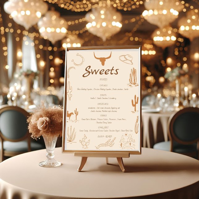 Boho Western  wedding sweet dessert bar sign (Creator Uploaded)