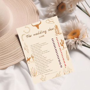 Boho Western wedding Weding Shoe Game Card