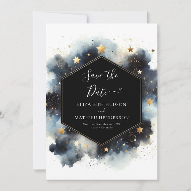 Boho Whimsical Celestial Wedding Save The Date (Front)