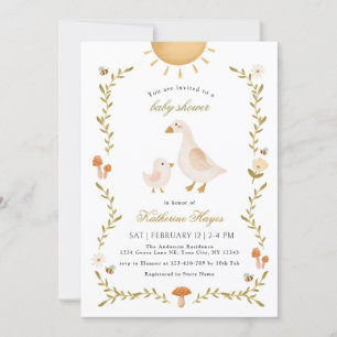 Boho Whimsical Goose Baby Shower Invitation