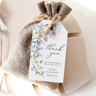 Boho Whimsical Wildflower Meadow Wedding Favour Gift Tags