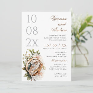 Boho Whit Ring Wedding Invitation