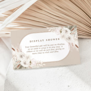 Boho White and Neutral Dried Floral  Enclosure Card