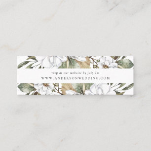 Boho White Floral Greenery Wedding RSVP Cards