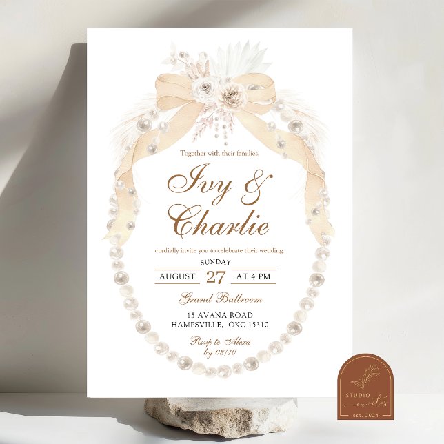 Boho White Ivory Coquette Roses Wedding Invitation (Creator Uploaded)