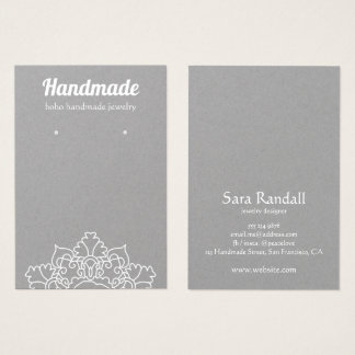 Boho White Mandala Rustic Grey Earring Display