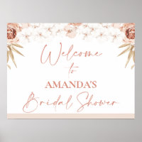 Boho White Orchards Palm Bridal Shower Welcome