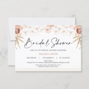 Boho White Orchards Palm Leaf Bridal Shower  Invitation