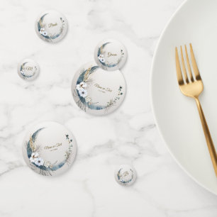 Boho White Orchid Flowers Blue Moon Elegant Party Confetti