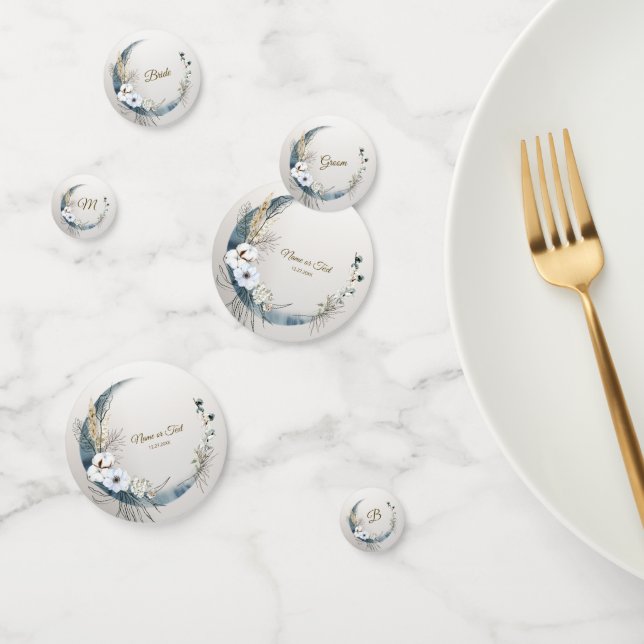 Boho White Orchid Flowers Blue Moon Elegant Party Confetti (Group)