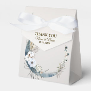 Boho White Orchid Flowers Blue Moon Elegant Party Favour Box