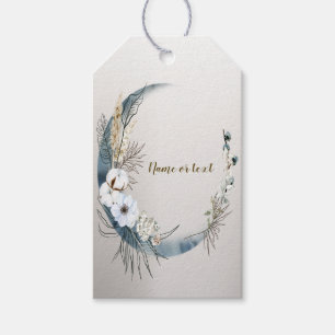 Boho White Orchid Flowers Blue Moon Elegant Party Gift Tags