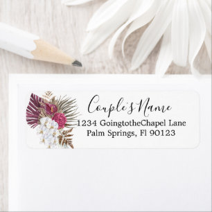 Boho White Orchids Floral Wedding Return Address
