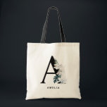 Boho White Orchids Letter A Monogram Bridesmaid Tote Bag<br><div class="desc">Add a boho and tropical accent to your space with this tropical monogram tote bag. It features watercolor white flowers,  white coral and tropical leaves. This letter A monogram tote bag will be perfect as a gift.</div>