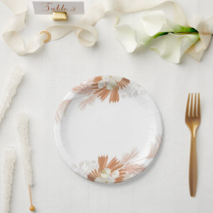 Boho White Paper Plates