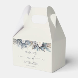 Boho White Rose Floral Flower Garden Wedding Favour Box