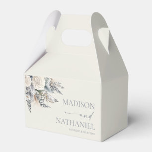 Boho White Rose Floral Flower Garden Wedding Favour Box