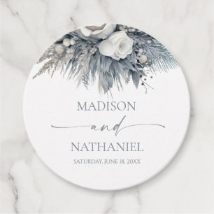 Boho White Rose Floral Flower Garden Wedding Favour Tags