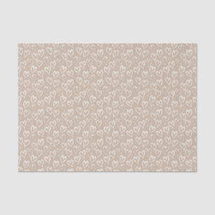Boho white Sandy Hearts Valentine's tissue Papper Paper