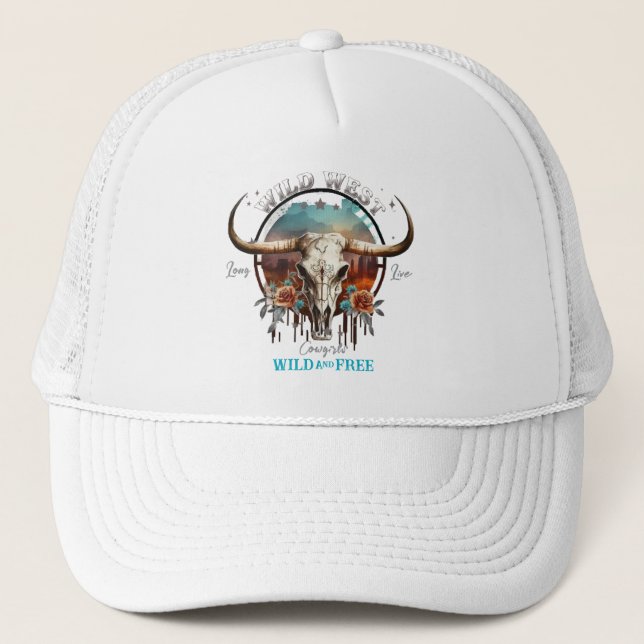 Boho Wild and Free Trucker Hat (Front)