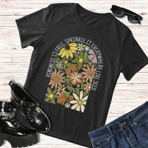 Boho Wild Flowers Kindness Is Free Spring Floral Tri-Blend Shirt