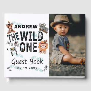 Boho Wild One 1st Birthday Photo Guest Book