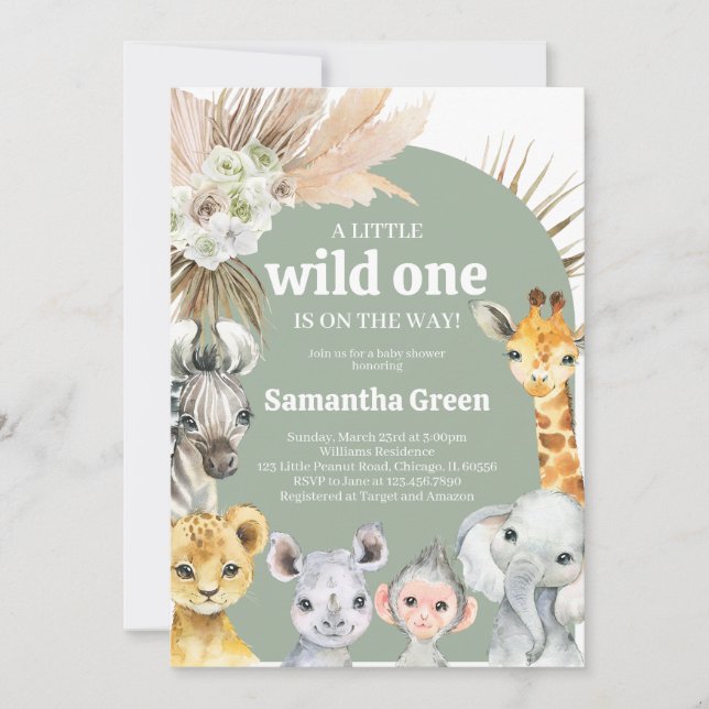 Boho Wild One Baby Shower Invitation (Front)