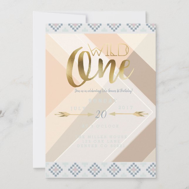 Boho Wild One | First Birthday Party Invitation (Front)