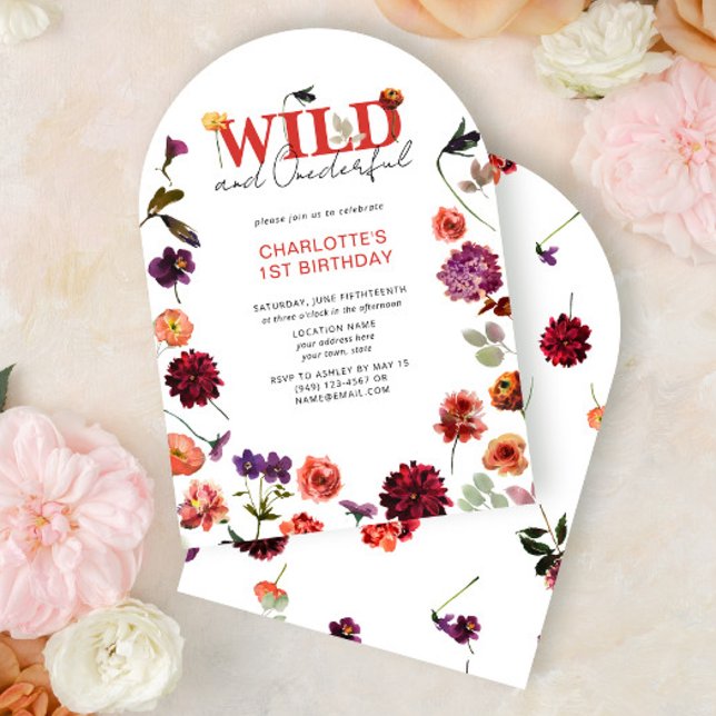 Boho Wild & Onederful Girl 1st Birthday Invitation (Creator Uploaded)