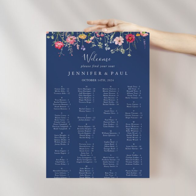 Boho Wildflower Alphabetical Seating Chart (Creator Uploaded)