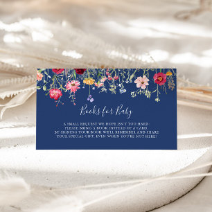 Boho Wildflower Baby Shower Book Request Enclosure Card